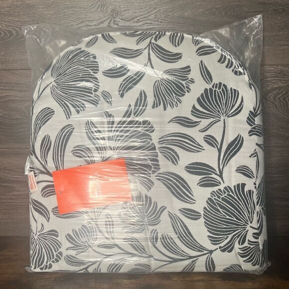 The Company Store Sunbrella Contoured Chair Cushion,Navy Floral, 20” x 20”, NWT! - Picture 7 of 16